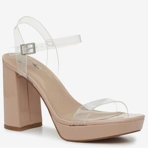 Women's Clear Strap Block Heel Sandals
